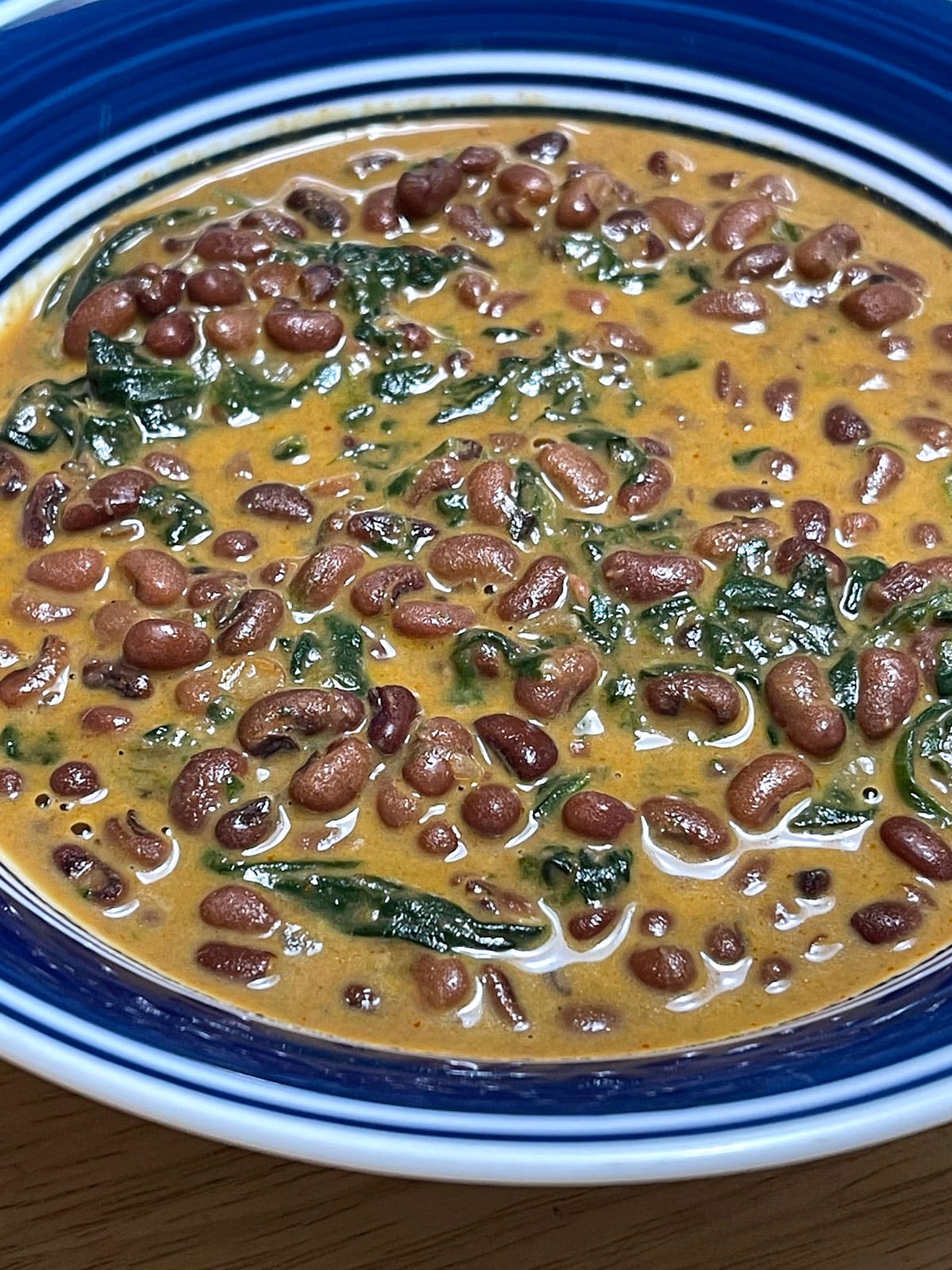 red adzuki beans spinach soup