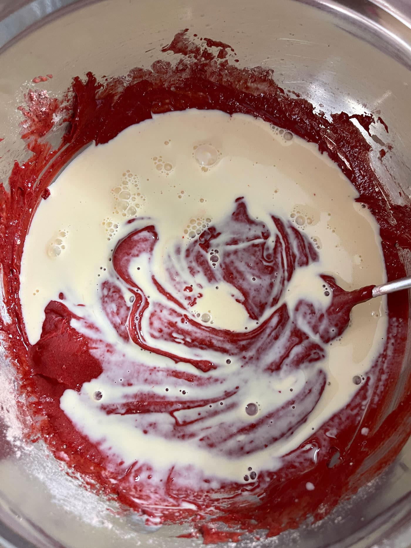 red velvet cake mix with added evaporated milk