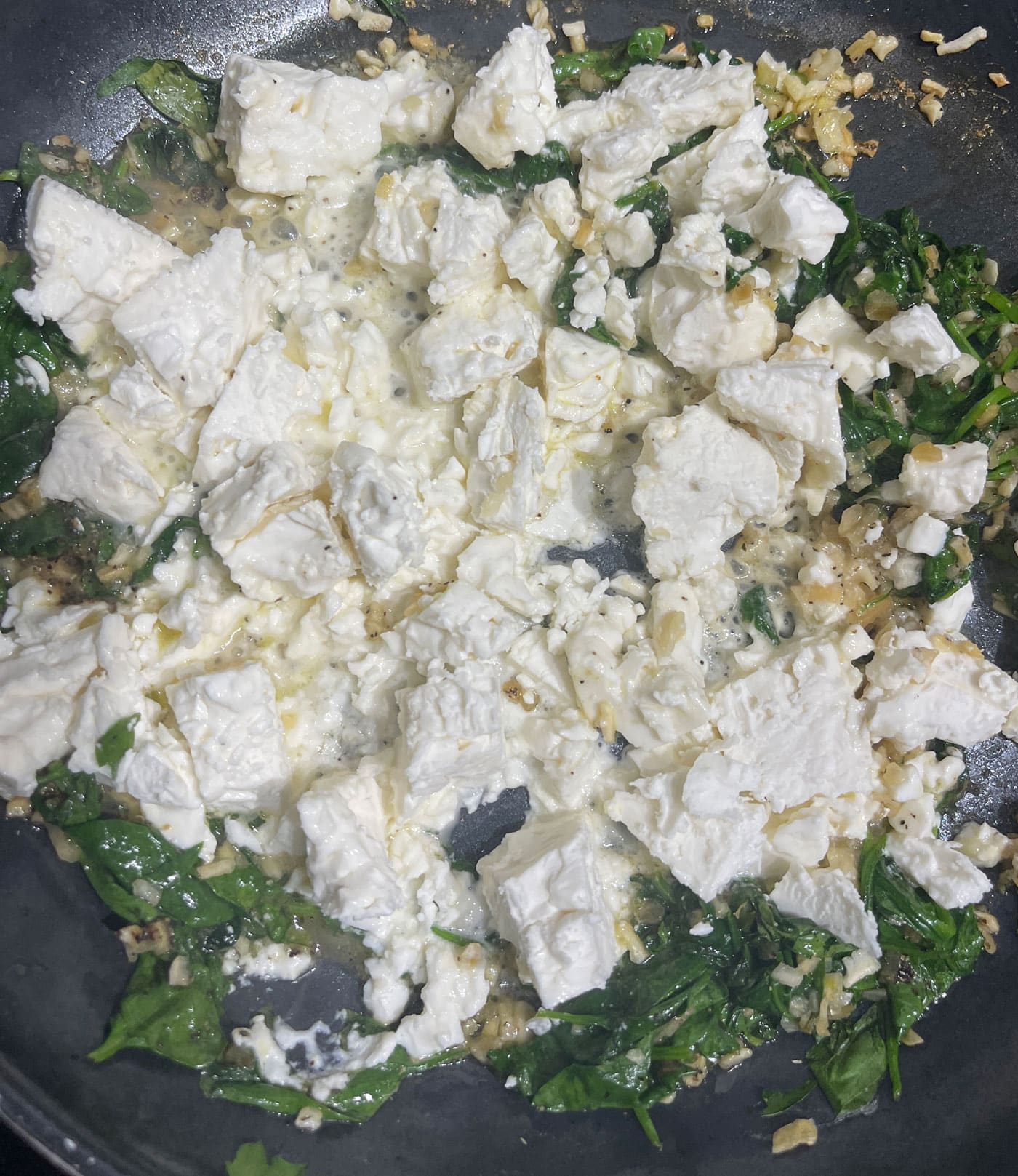 making sauteed spinach feta cheese 