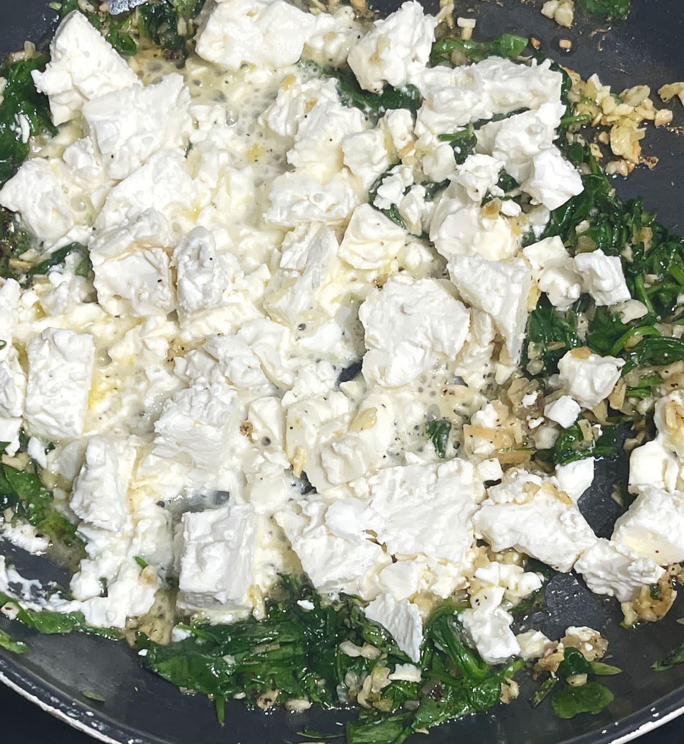 spinach sauteed with feta cheese