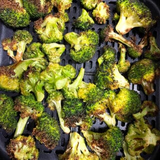 air fryer roasted fresh broccoli