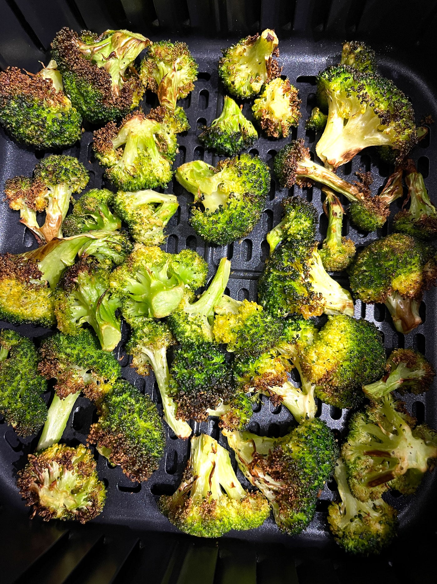 air fryer roasted fresh broccoli