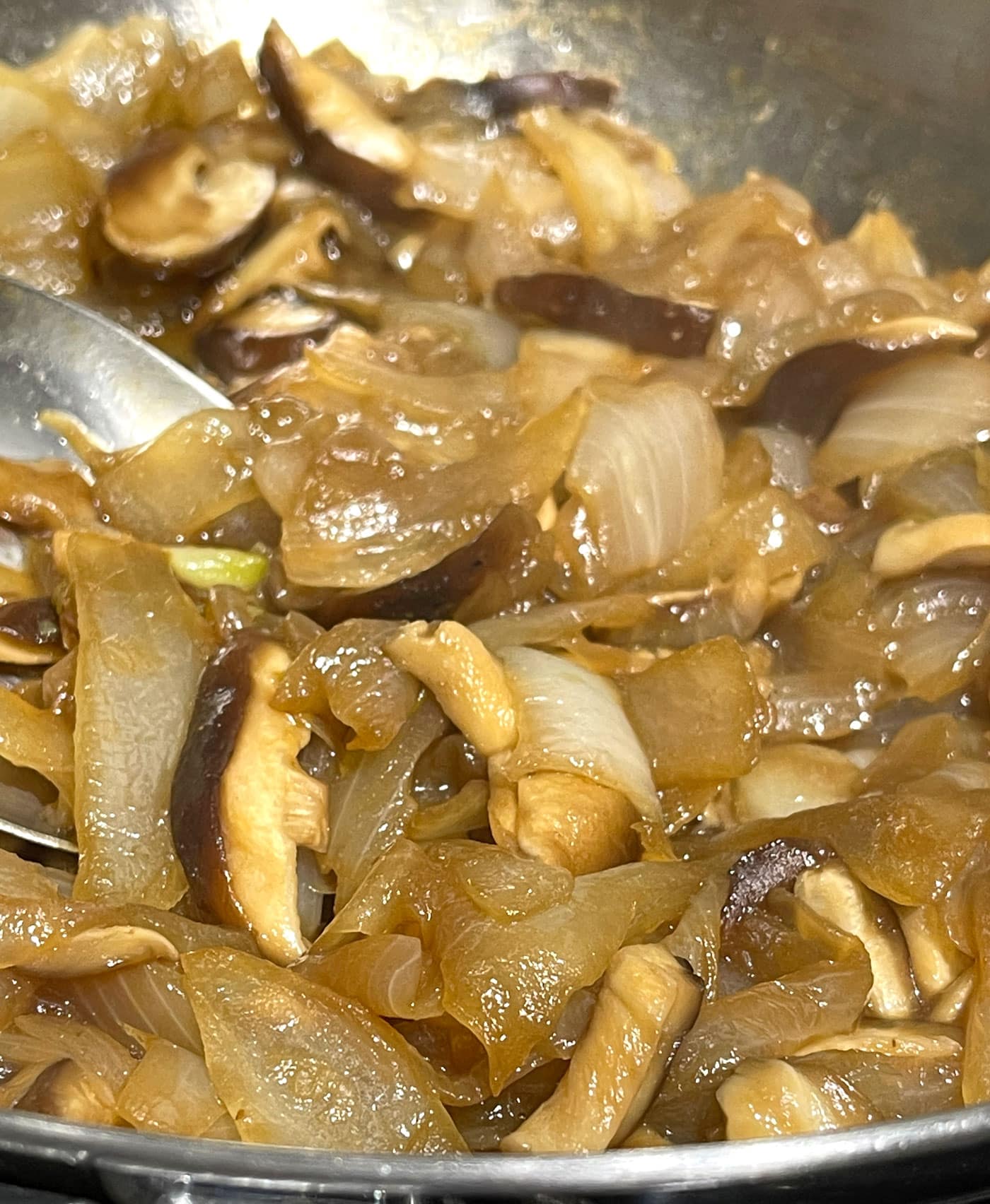 onions and mushrooms sauteed