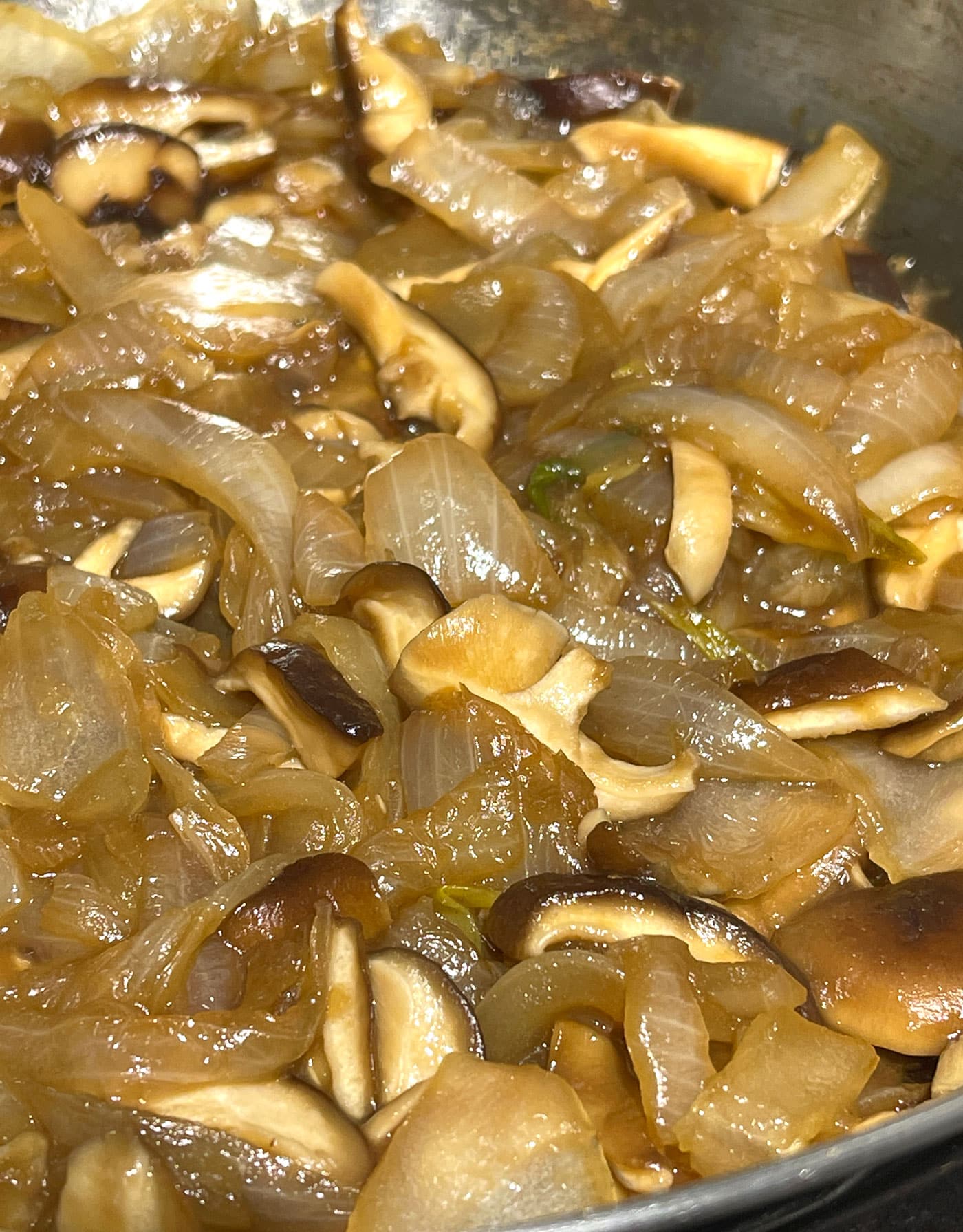 caramelized onions and mushrooms sauteed 