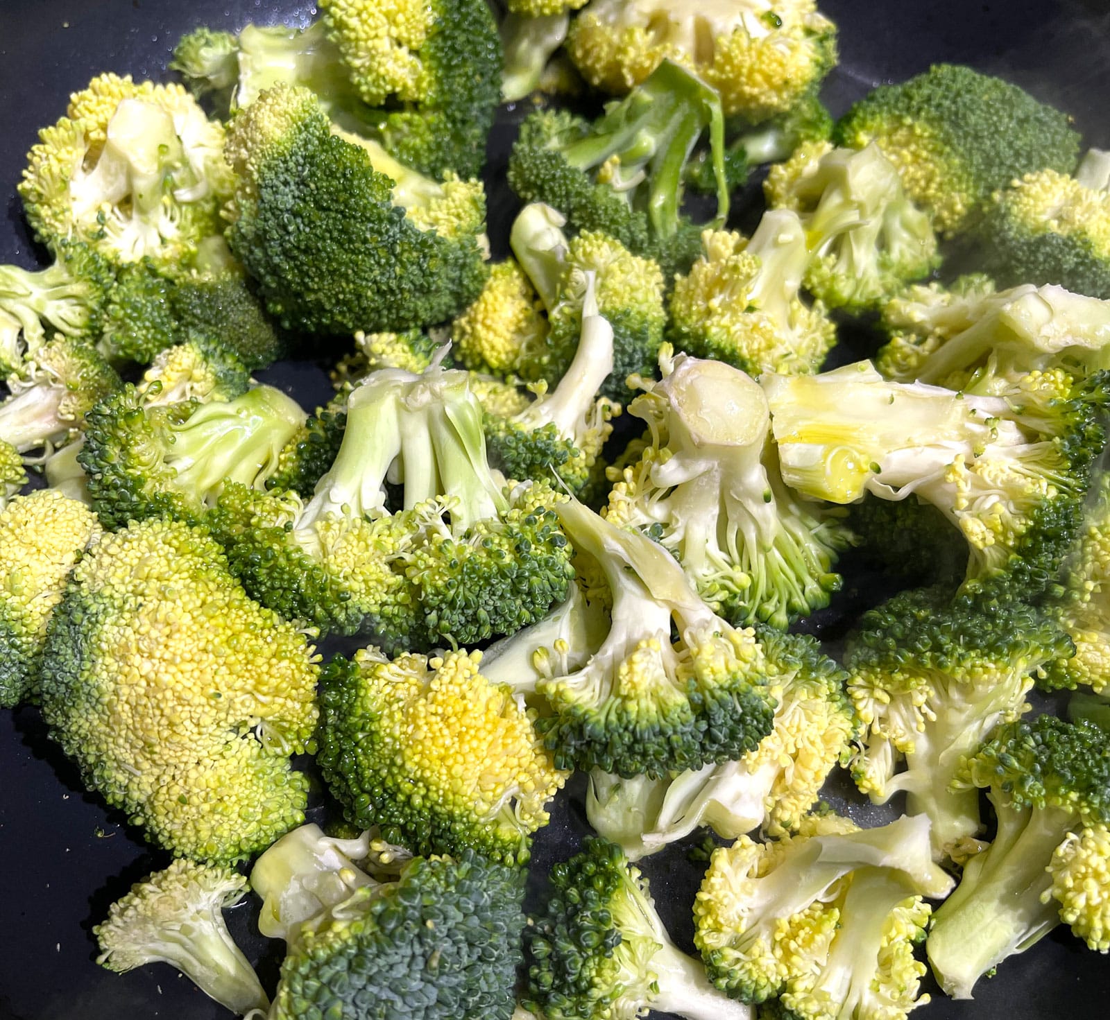 cooking fresh broccoli florets