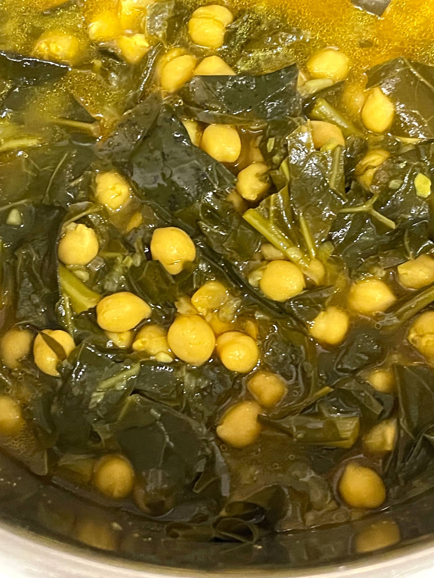 instant pot collard greens with garbanzo beans
