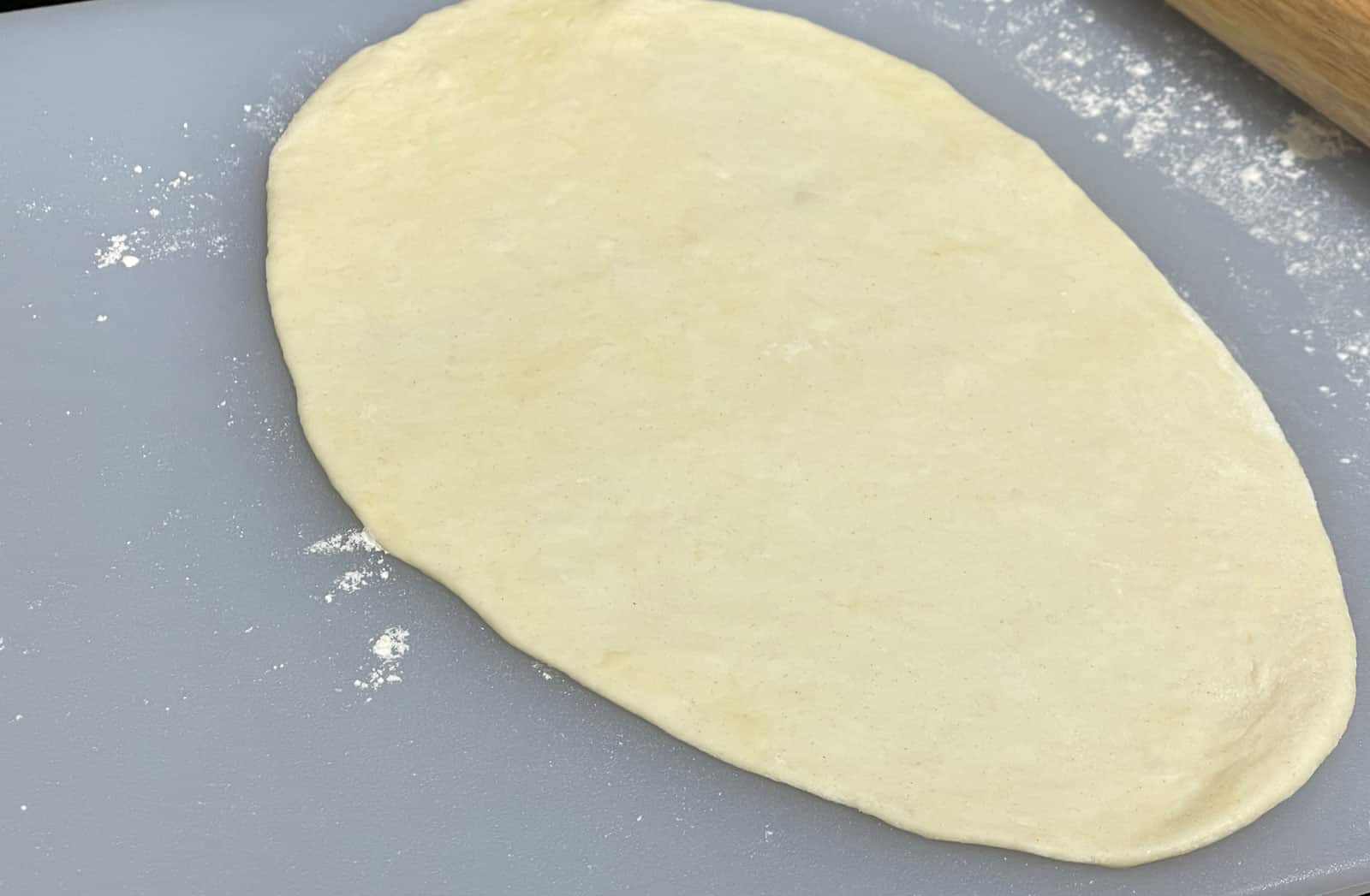 rolled naan bread dough