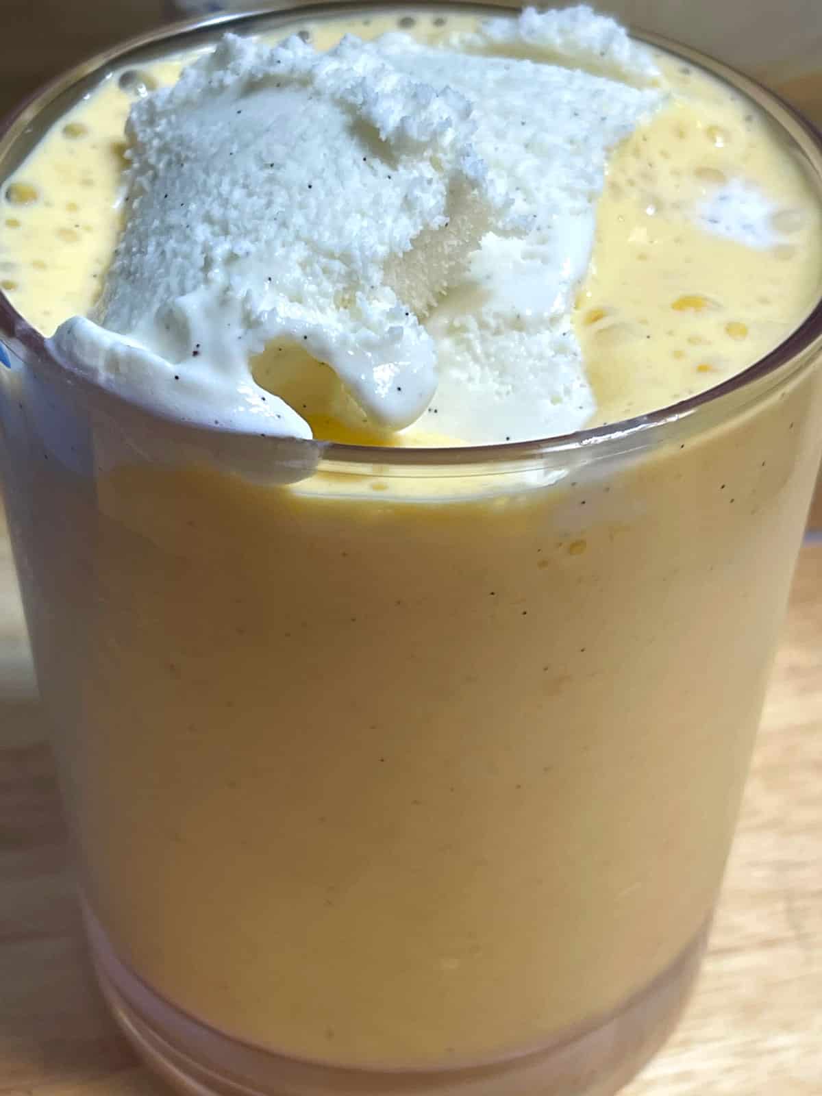 mango vanilla milkshake with ice cream