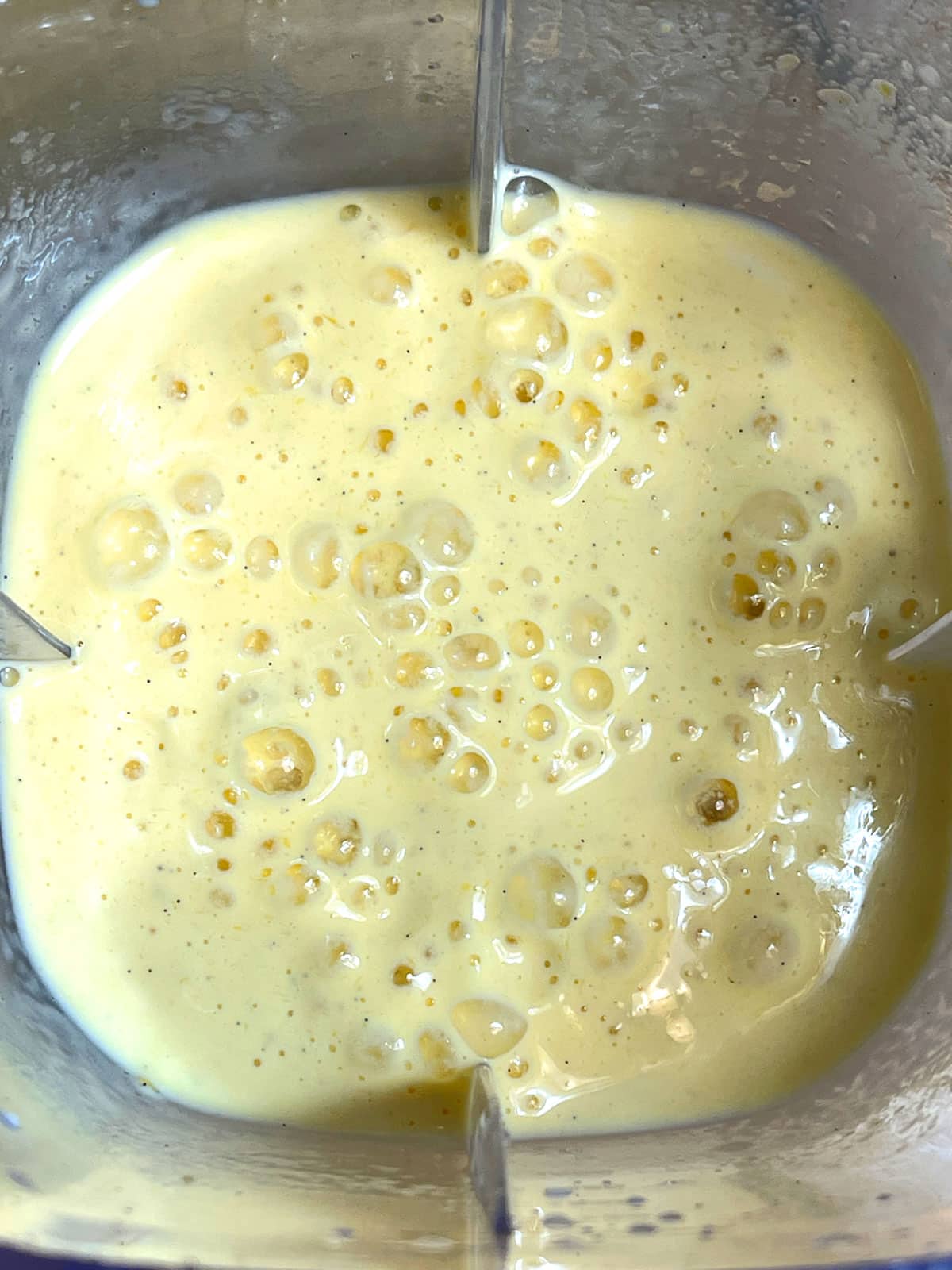 mango vanilla ice cream milkshake in blender