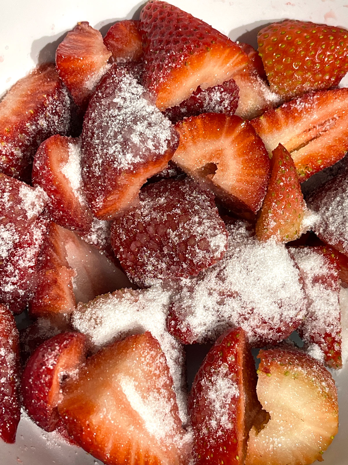 sugar added to strawberries