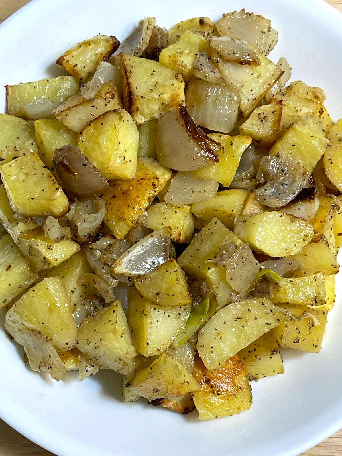 roasted potatoes and onions