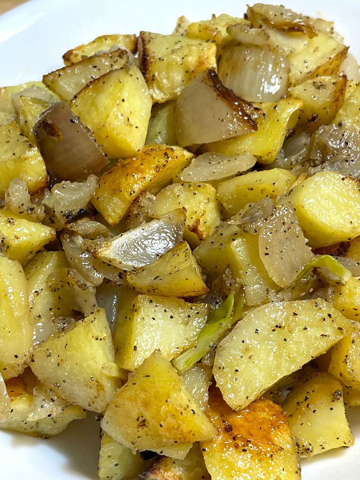 roasted potatoes and onions