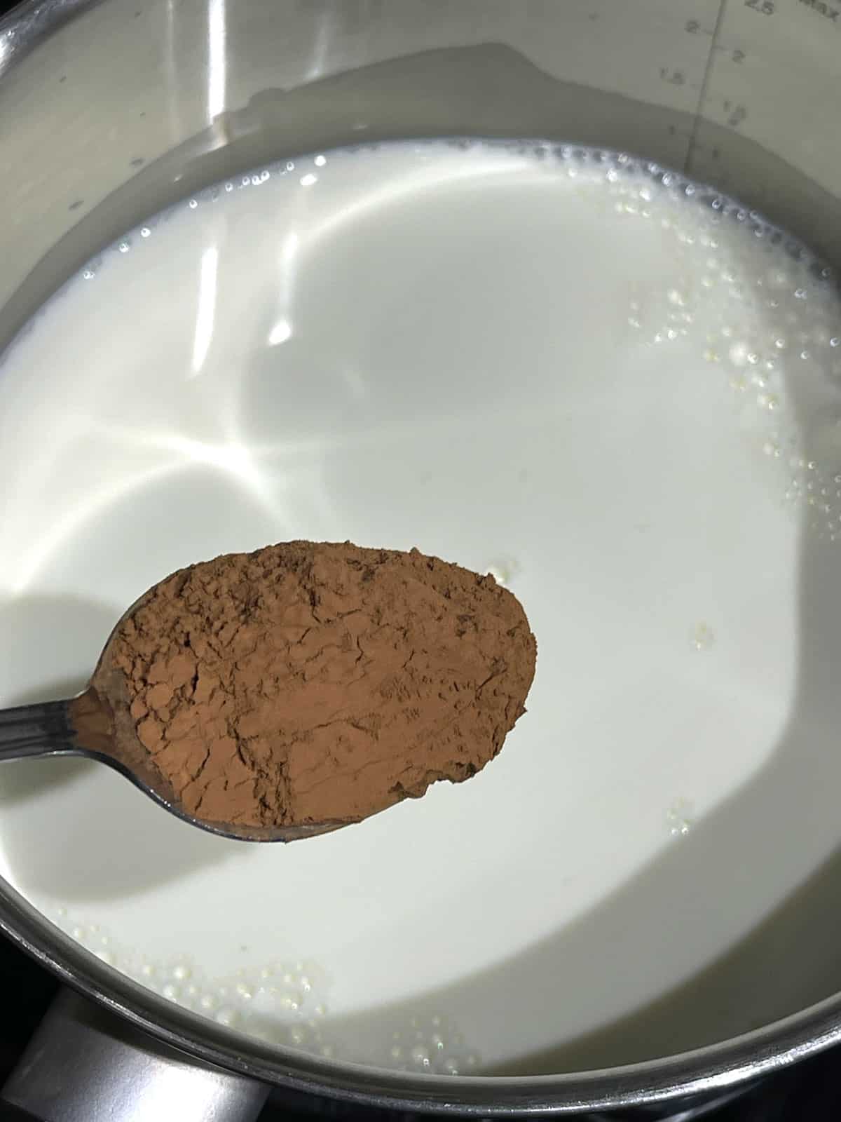 add cocoa powder to milk