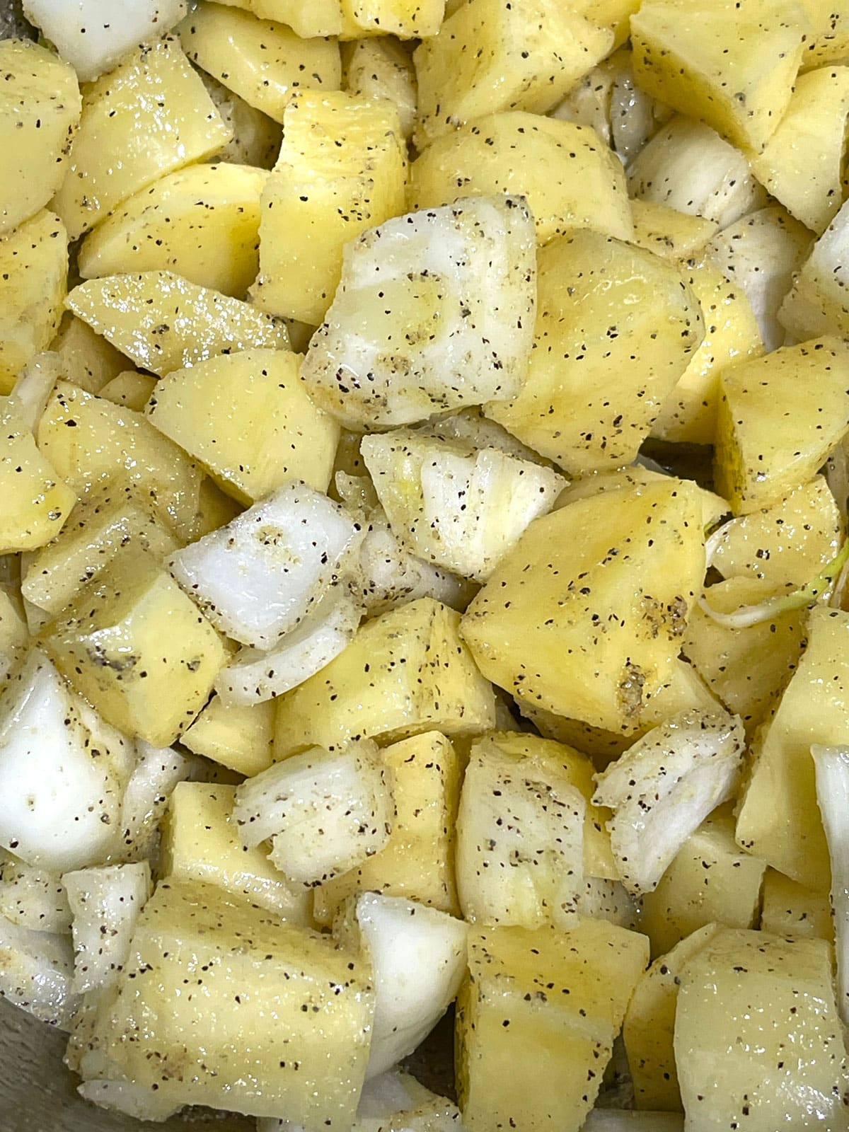 seasoned potatoes and onions