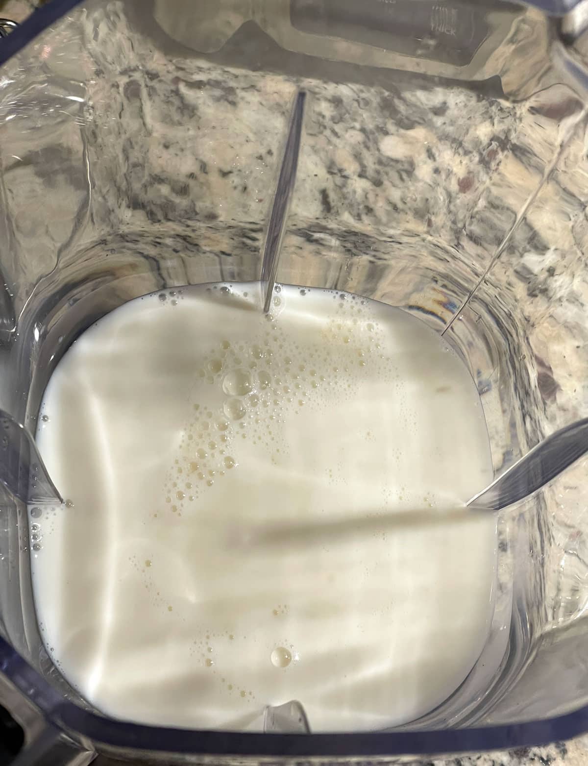 milk added to blender