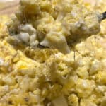 scrambled eggs with mozzarella cheese