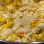 scrambled eggs with pepper jack cheese
