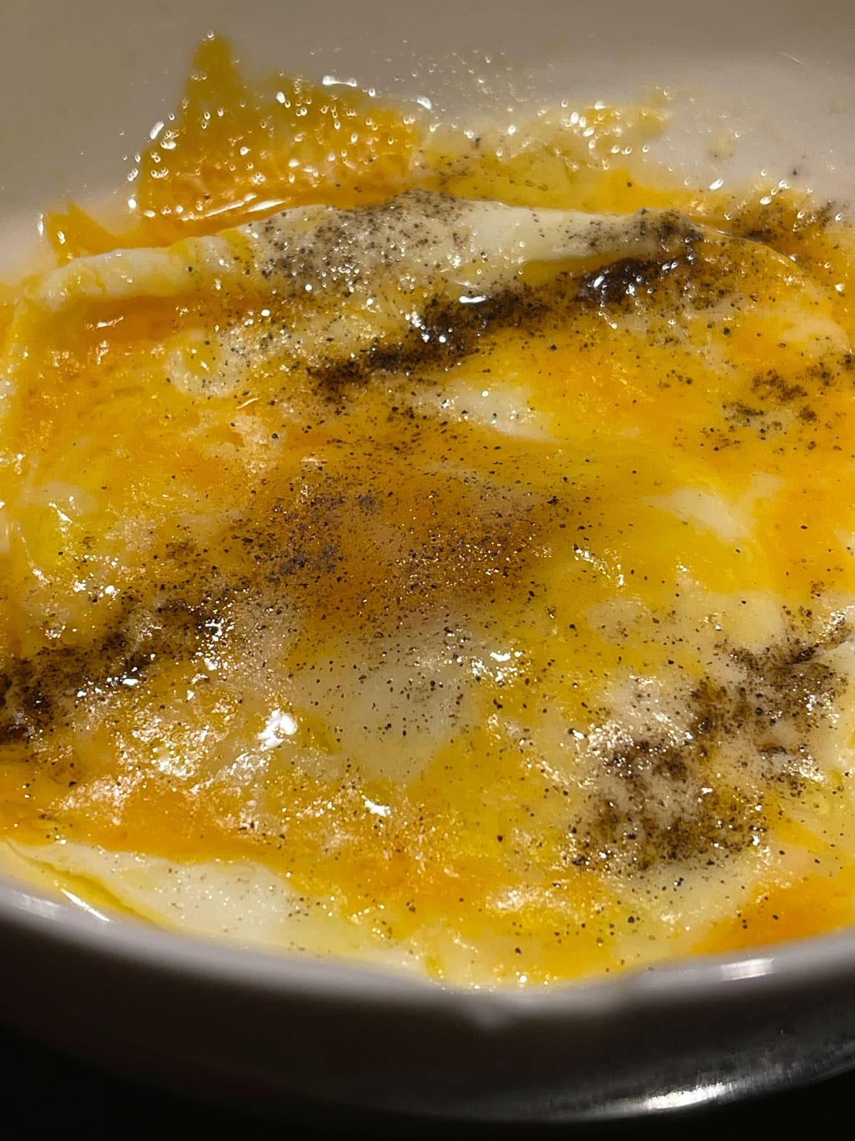 microwave fried over easy egg
