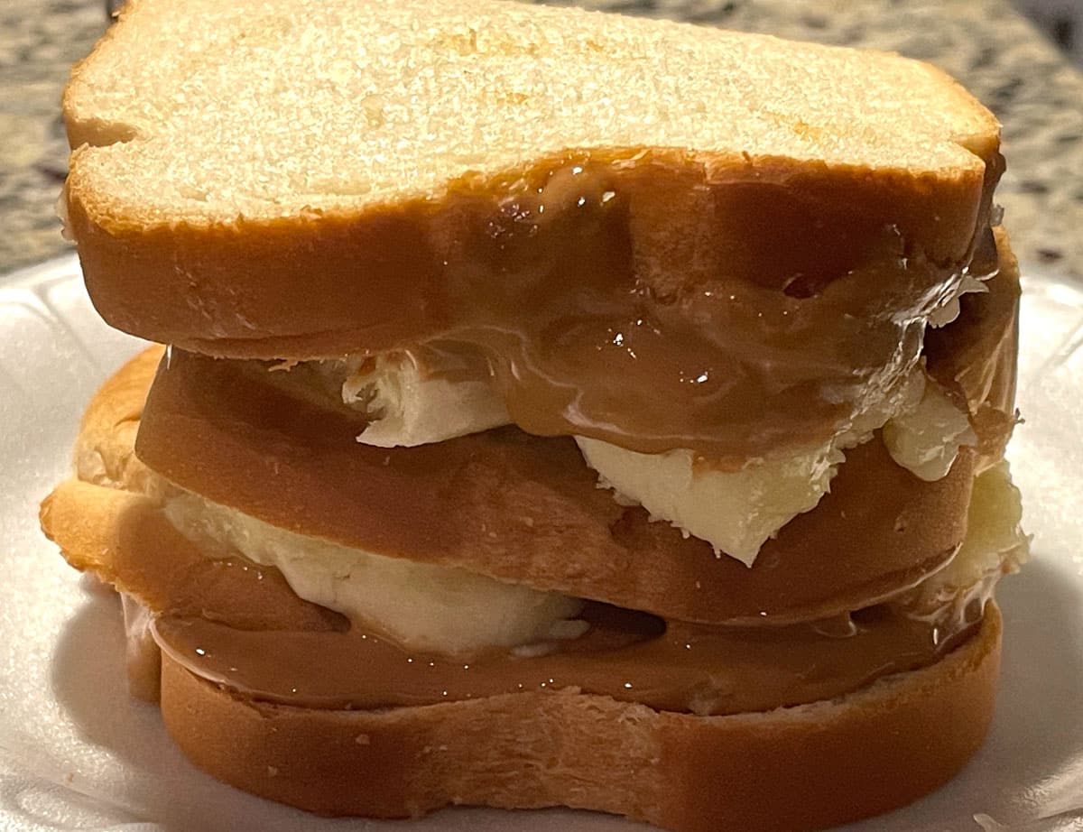 peanut butter banana honey sandwich