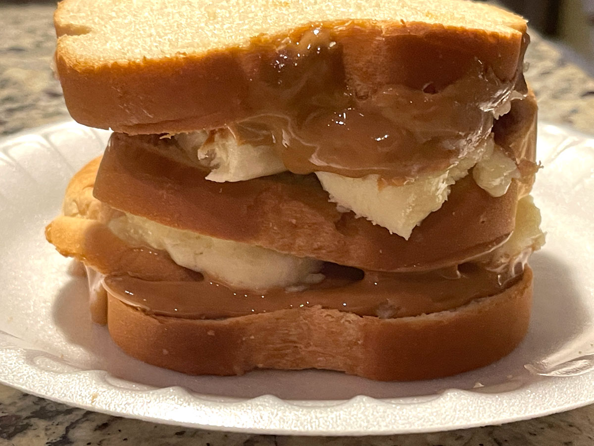 peanut butter banana honey sandwich