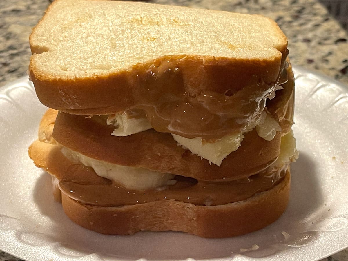 peanut butter banana honey sandwich