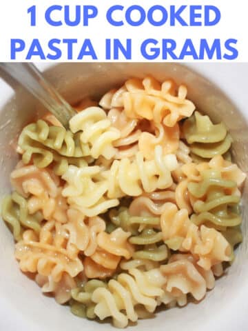 1 cup cooked pasta in grams
